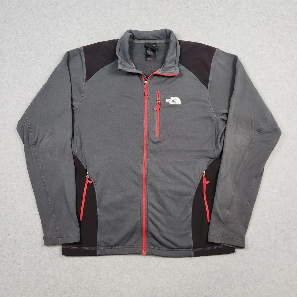 The North Face Jacket Mens Medium Gray Summit Series Fleece Full Zip Hiking
